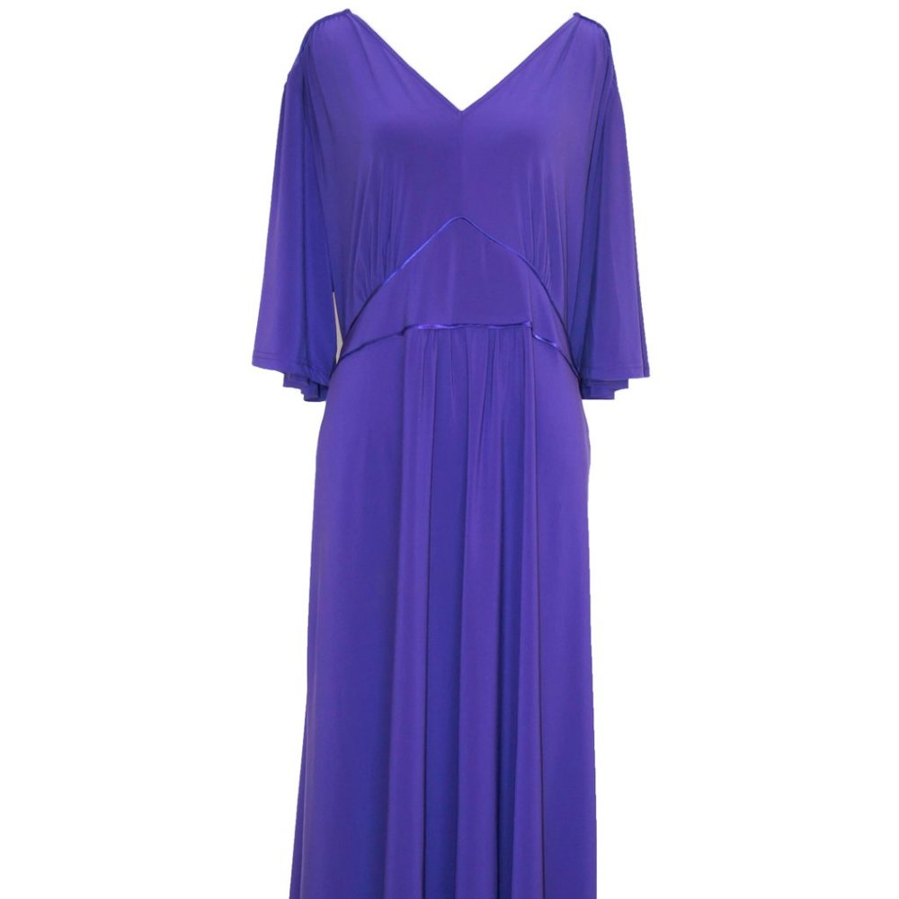 GLAMOROSA Formal Purple Gown Dress Kimono New X large 225$